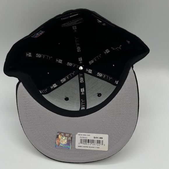 Las Vegas Raiders New Era 59FIFTY Hat Cap Fitted 7 5/8 Black NFL Football NEW